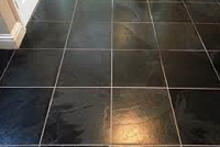 Tile floor after polishing